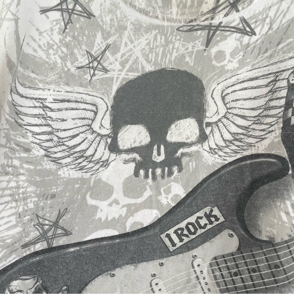 ROCK Guitar Skull Graphic T-Shirt - Picture 8 of 9
